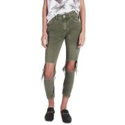 Denim Skinny Jeans met Distressed Details One Teaspoon , Green , Dames