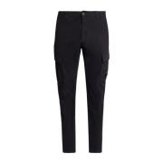 Satin Stretch Cargo Broek Ergonomische Pasvorm C.p. Company , Black , ...