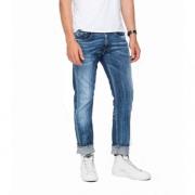 Slim Fit Blue Jeans Replay , Blue , Heren