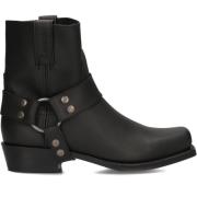 Zwarte Leren Cowboy Enkellaarzen Sendra , Black , Dames