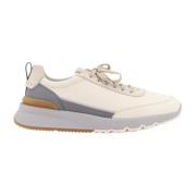 Leren en suède sneakers Brunello Cucinelli , White , Heren