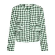 Geruite Jas met Klepzakken InWear , Green , Dames