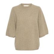 Oversize Tshirt Gebreid Pinetree Melange InWear , Beige , Dames