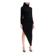 Asymmetrische Hoge Nek Jurk Norma Kamali , Black , Dames