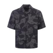 Zwart Bloemenprint Cubaanse Kraag Shirt Neil Barrett , Multicolor , He...
