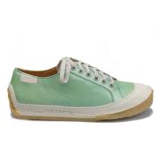 Metallic Leren Street Chic Sneaker Clarks , Green , Dames