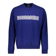 Katoenen sweatshirt met logo detail Dsquared2 , Blue , Heren