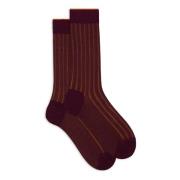 Burgundy Wide-Rib Cotton Socks Gallo , Multicolor , Dames