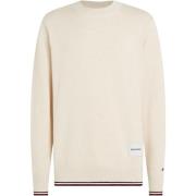 Geribbelde Crew Neck Sweater Heren Tommy Hilfiger , Beige , Heren