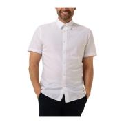 Klassieke Linnen Overhemden Wit Korte Mouw Selected Homme , White , He...