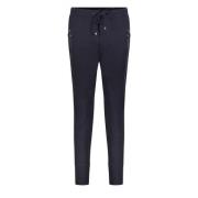 Zwarte elastische manchetbroek met zijritsen MAC , Black , Dames