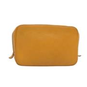 Pre-owned Leather clutches Louis Vuitton Vintage , Yellow , Dames