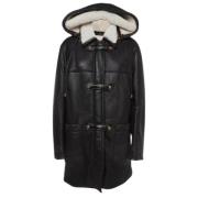 Pre-owned Leather outerwear Louis Vuitton Vintage , Black , Dames