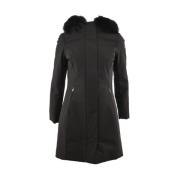 Lange Winterparka met Bont RRD , Black , Dames