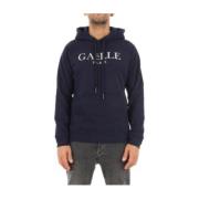 Heren Zilver Logo Hoodie met Kangoeroezak Gaëlle Paris , Blue , Heren