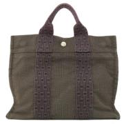 Pre-owned Canvas handbags Hermès Vintage , Gray , Dames