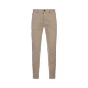 Bruine Slim Fit Gabardine Broek Incotex , Brown , Heren