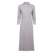 Grijze Cashmere Jurk met Rolhals LU REN , Gray , Dames