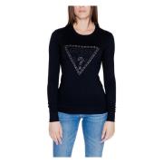 Zwart Gebreide Print Top Guess , Black , Dames