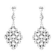 Diamantvormige Zilveren Oorbellen met Strass Saint Laurent , Gray , Da...