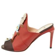 Pre-owned Leather sandals Fendi Vintage , Red , Dames