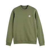 Essential Badge Crew Sweatshirt Scotch & Soda , Green , Heren