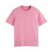 Essentieel Logo T-shirt Korte Mouw Scotch & Soda , Pink , Heren