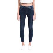 Skinny Enkel Jeans Laser Ozone Cycle , Blue , Dames