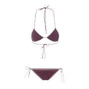 Paarse Lurex Bikini met Zijveters Oseree , Purple , Dames