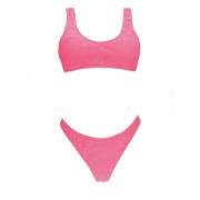 Fuchsia Geëmbosseerde Bikini voor Vrouw F**k , Pink , Dames