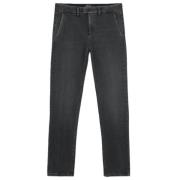 Reguliere Denim Jeans met knoopsluiting Dondup , Black , Heren