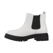 Stijlvolle Chelsea Boots in Iridea-afwerking Geox , White , Dames