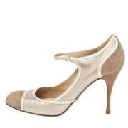 Pre-owned Leather heels Valentino Vintage , Beige , Dames