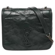 Pre-owned Leather shoulder-bags Yves Saint Laurent Vintage , Green , D...