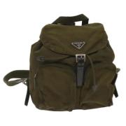 Pre-owned Nylon backpacks Prada Vintage , Green , Dames