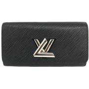 Pre-owned Leather wallets Louis Vuitton Vintage , Black , Dames