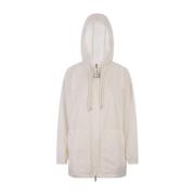 Witte Iole Parka Jas Moncler , White , Dames