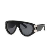 Zwarte Rook Zonnebril Spp127M 0700 Philipp Plein , Black , Dames