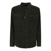 Groen Velvet Shirt Aw24 Dsquared2 , Green , Heren