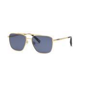 Gouden Frame Blauwe Lens Zonnebril Chopard , Yellow , Heren