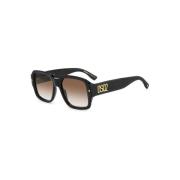 Zwart Bruin Shaded Zonnebril Dsquared2 , Black , Dames