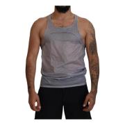 Grijze Mouwloze Tanktop van Katoen Dsquared2 , Gray , Heren