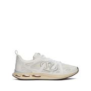 Mesh Panel Sneakers met VLogo Signature Valentino Garavani , White , H...