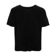 Zwarte Geplooide T-shirts en Polo's Issey Miyake , Black , Heren