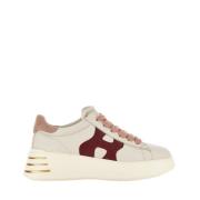 Ivoor Leren Sneakers met Memory Foam Hogan , White , Heren