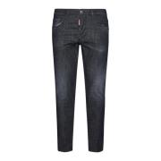 Zwarte Distressed Skinny-Cut Jeans Dsquared2 , Black , Heren
