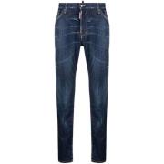 Blauwe Skinny Jeans van Katoen Dsquared2 , Blue , Heren