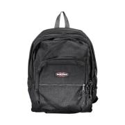 Zwarte Nylon Rugzak met Ritsvakken Eastpak , Black , Unisex