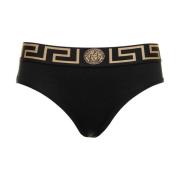 Zwarte Briefs met Grieks Print Versace , Black , Heren