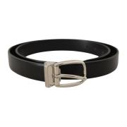 Zwart Leren Metalen Gesp Riem Dolce & Gabbana , Black , Heren